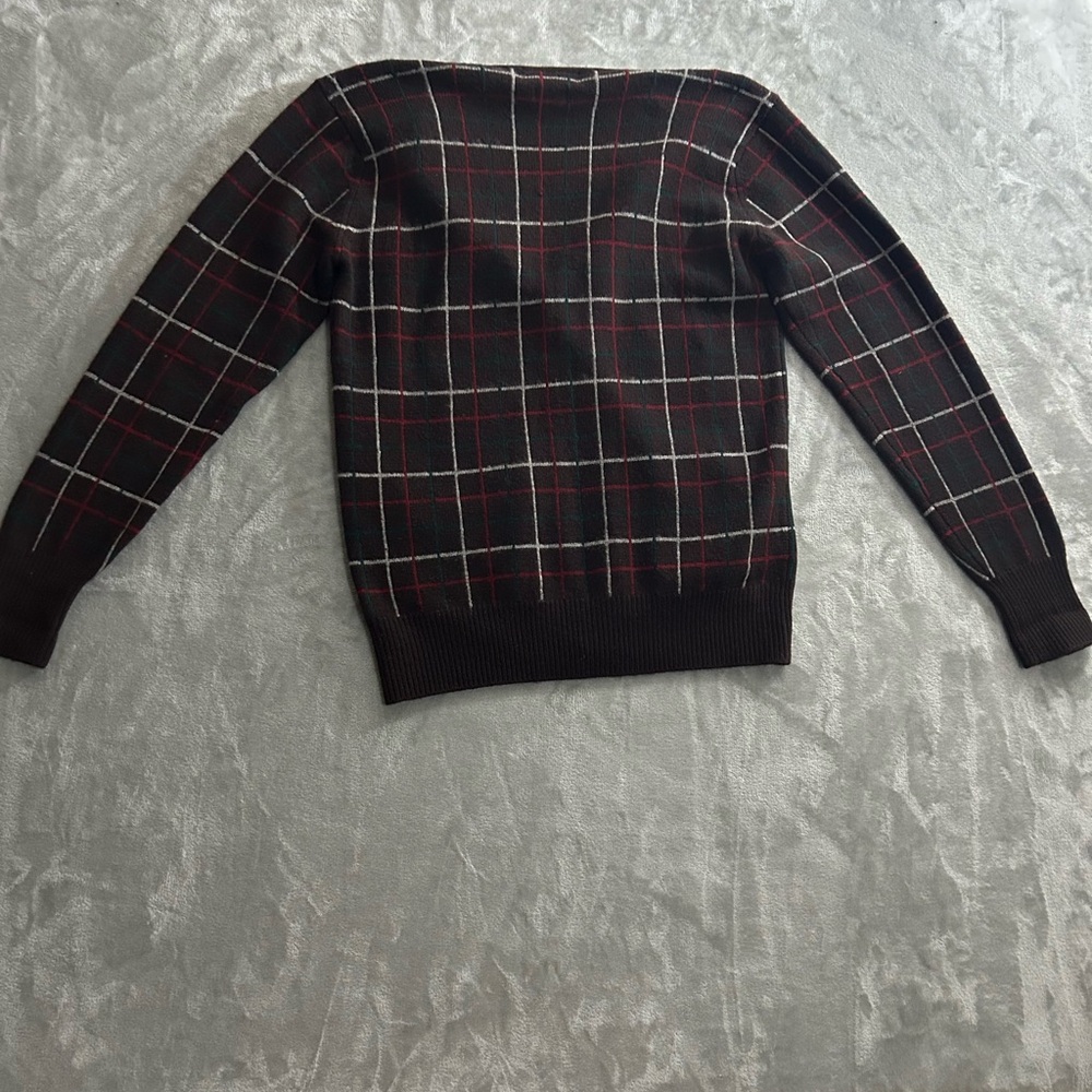 Vintage Polo Ralph Lauren 100% cashmere plaid v-neck cardigan - Picture 8 of 10